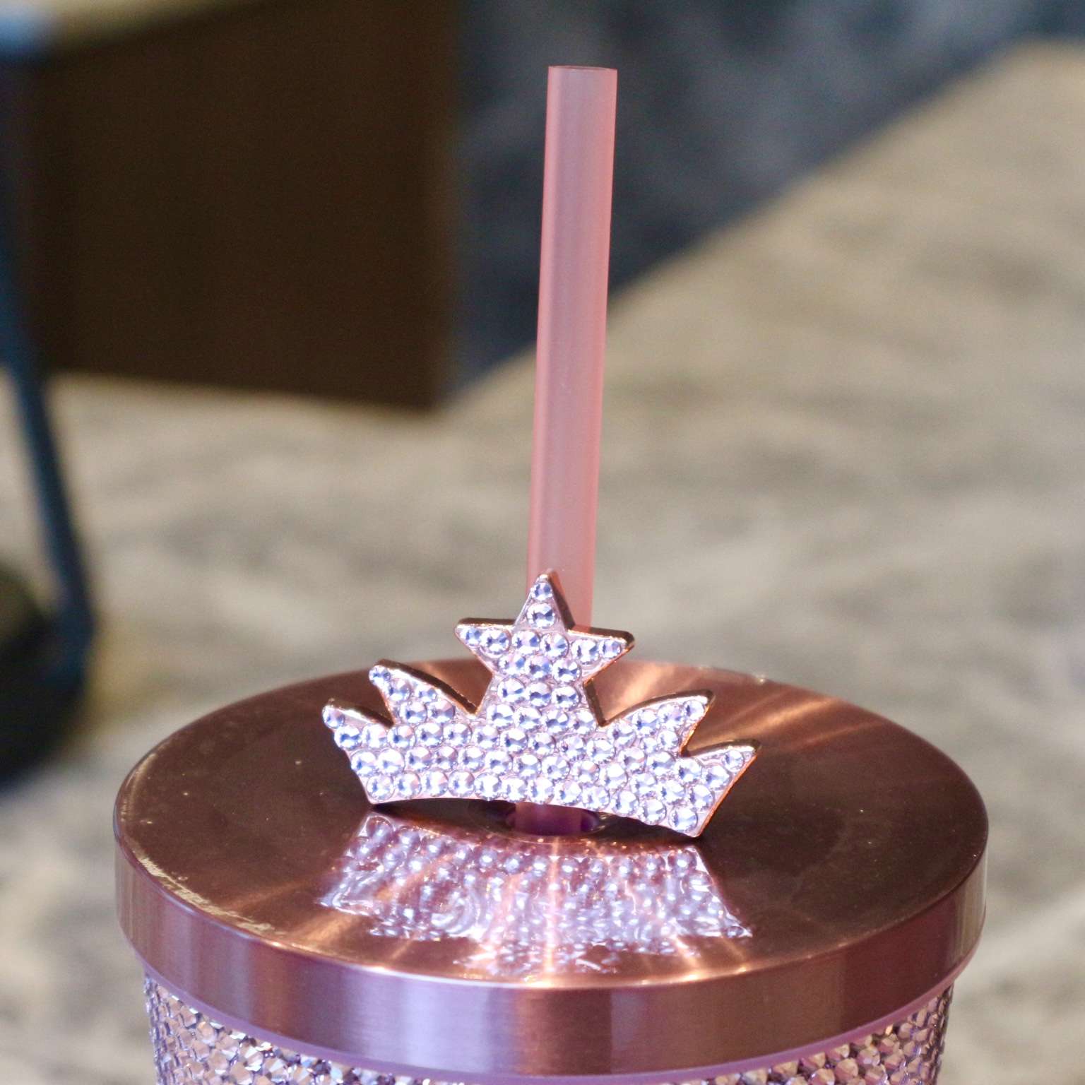 hot Starbucks China 2024 spring walk series pink Sakura crown rhinestones stainless steel cup