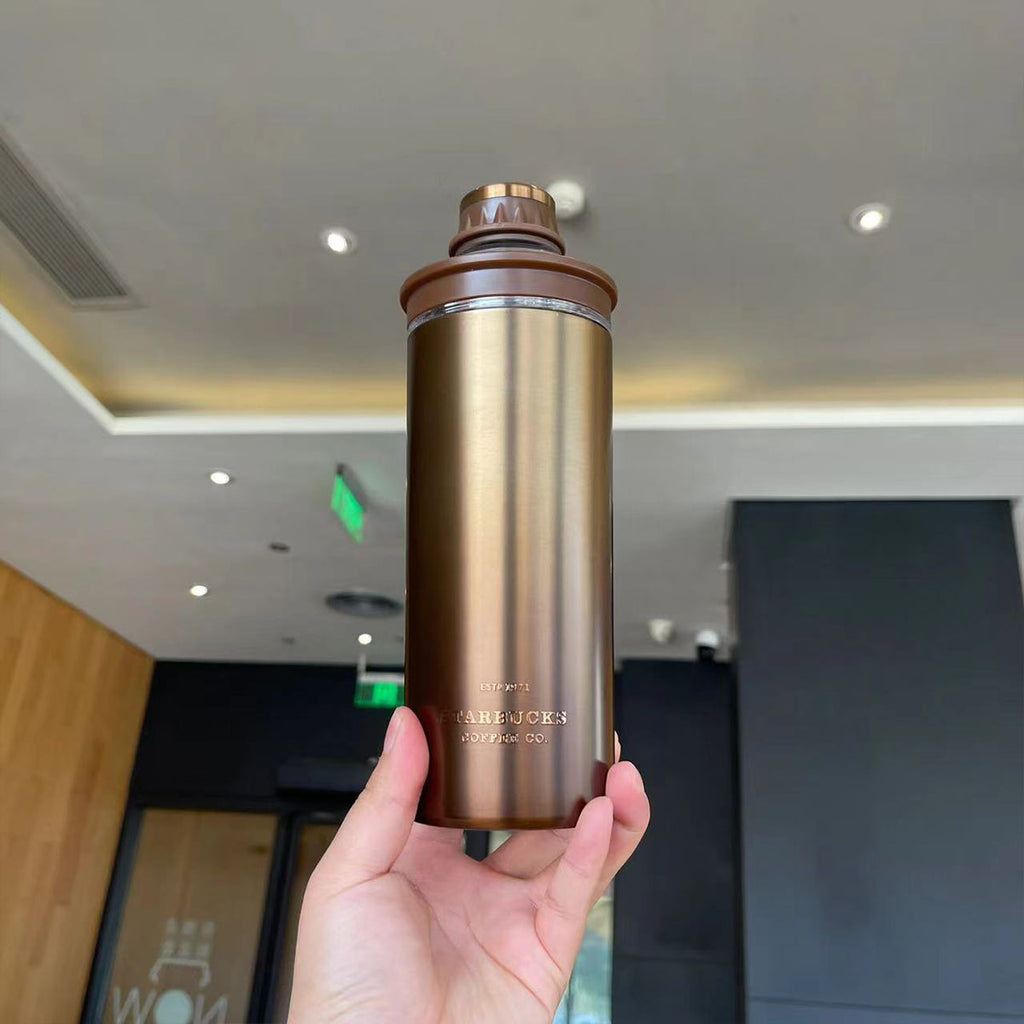 Starbucks Tumblers China 2023 Coffee Treasure series Ancient copper gold gradient stainless steel accompanying cup 577ml