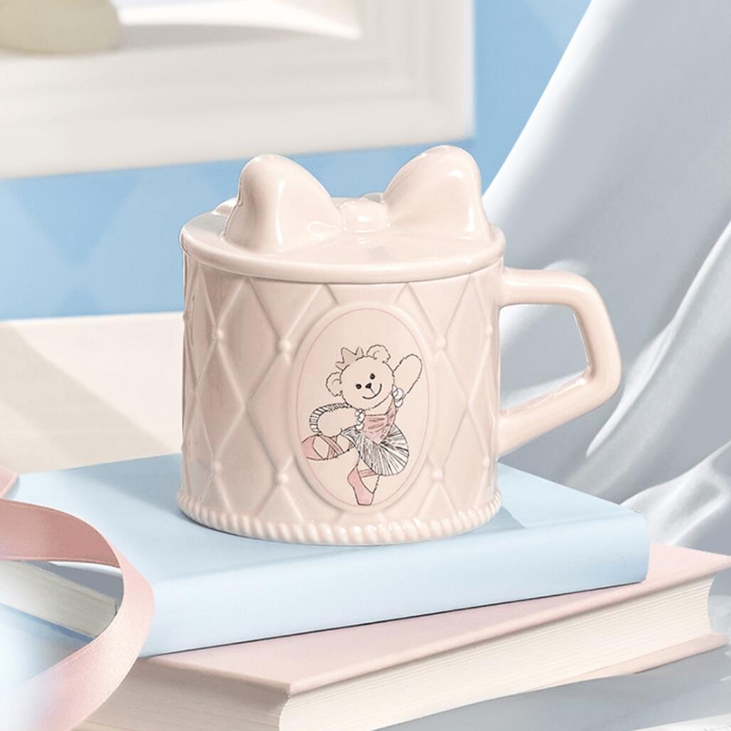 Starbucks China 2024 Princess Afternoon Tea Series Pink ceramic mug with lid 390ml Starbucks loveinstarbucks