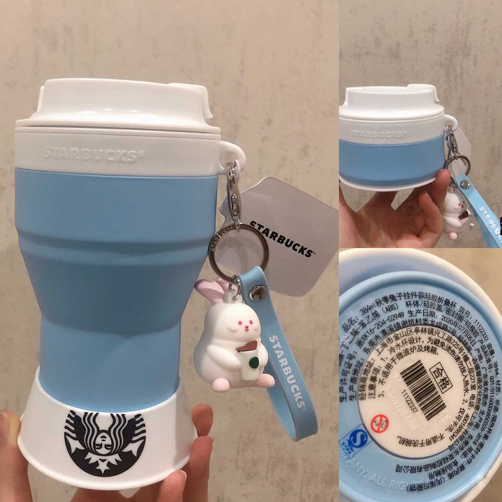 Starbucks China 2020 Mid-Autumn Festival bunny pendant silicone folding cup 384ml