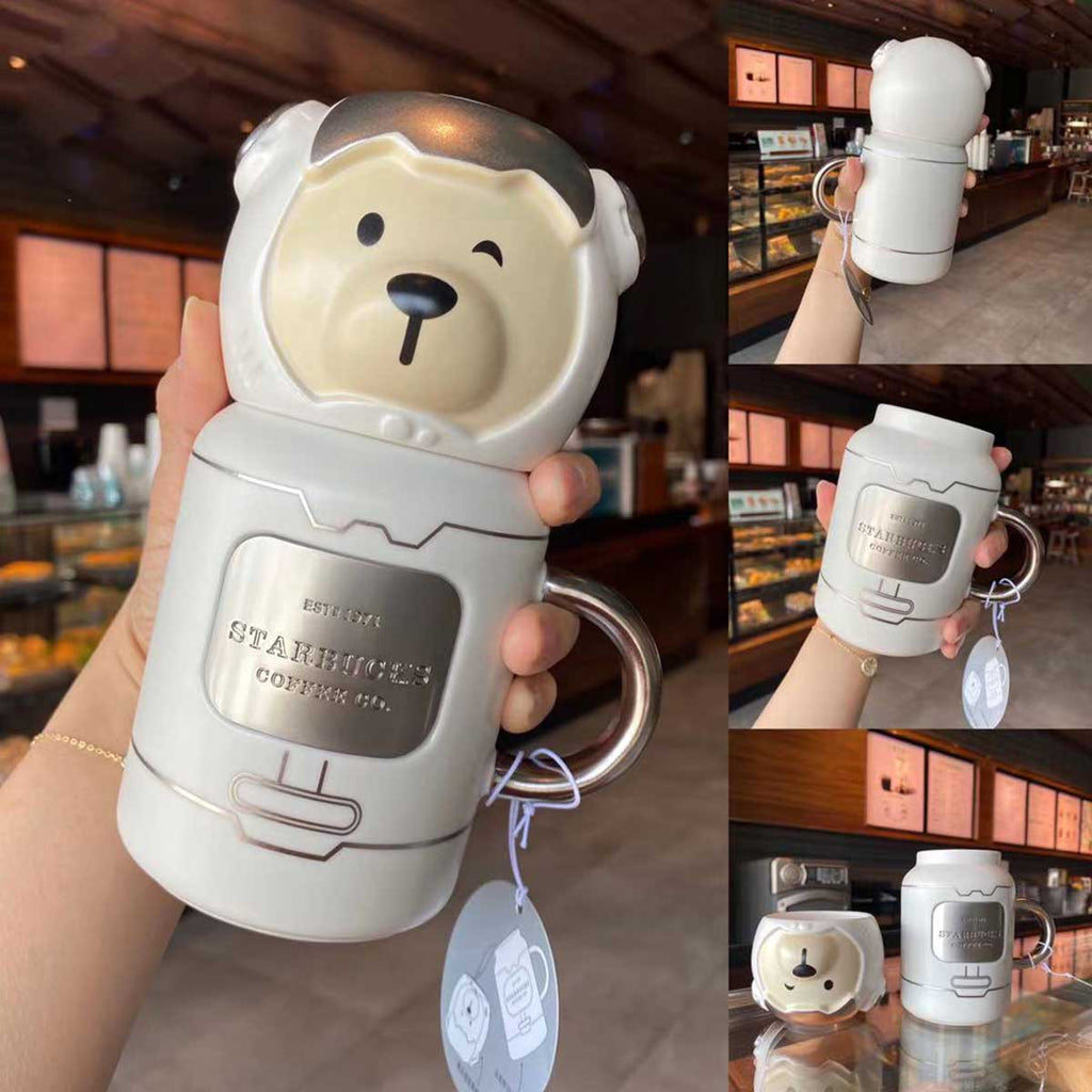 Starbucks China 2021 Environmentalism Astronaut Bear mug with lid 355ml