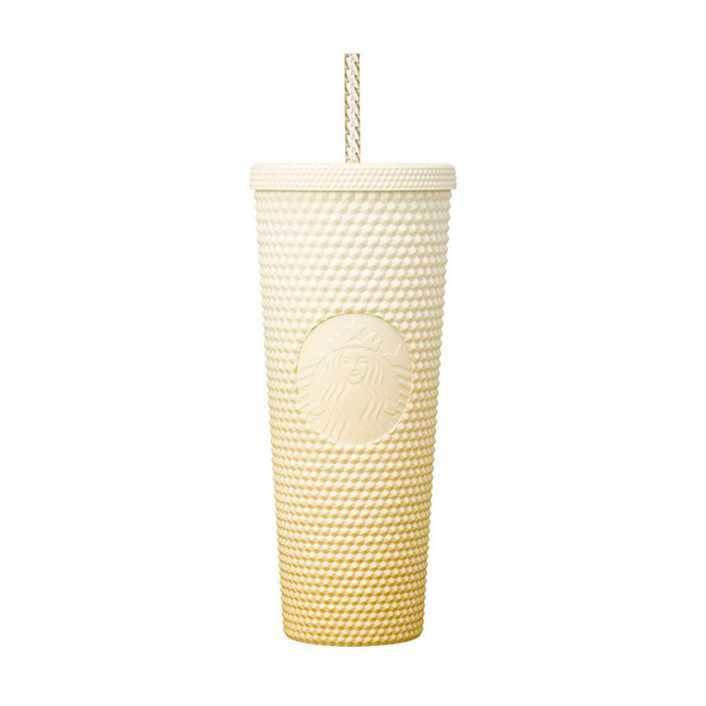 Starbucks Korea 2023 Christmas 2nd series- 6# Gradient yellow plastic studded straw cup