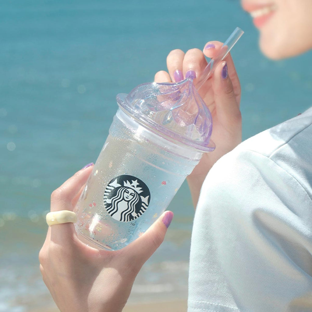 Starbucks China 2023 Summer wildflowers Ice Cream Glass Straw Cup 355ml