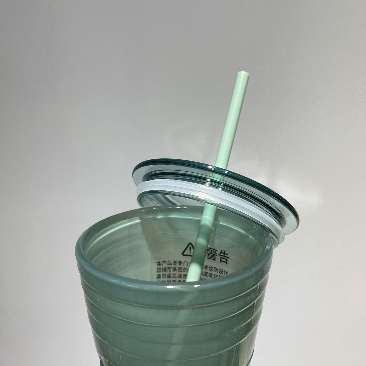 Set of 5 Mini Starbucks Kids Cups with Green Straws - 16oz Mini Cups