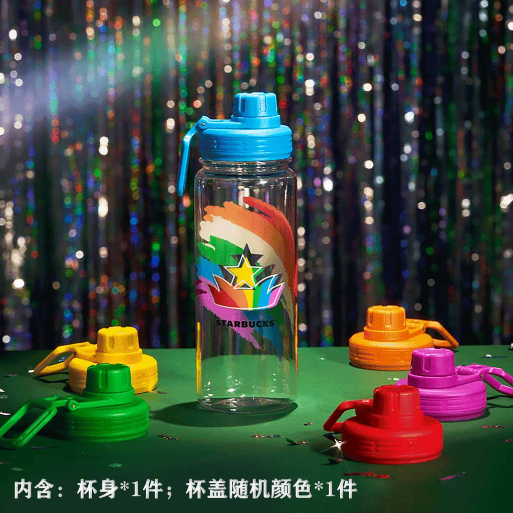 Starbucks Tumblers China 2023 Great love Series Rainbow plastic accompanying cup (The lid color is random) 780ml