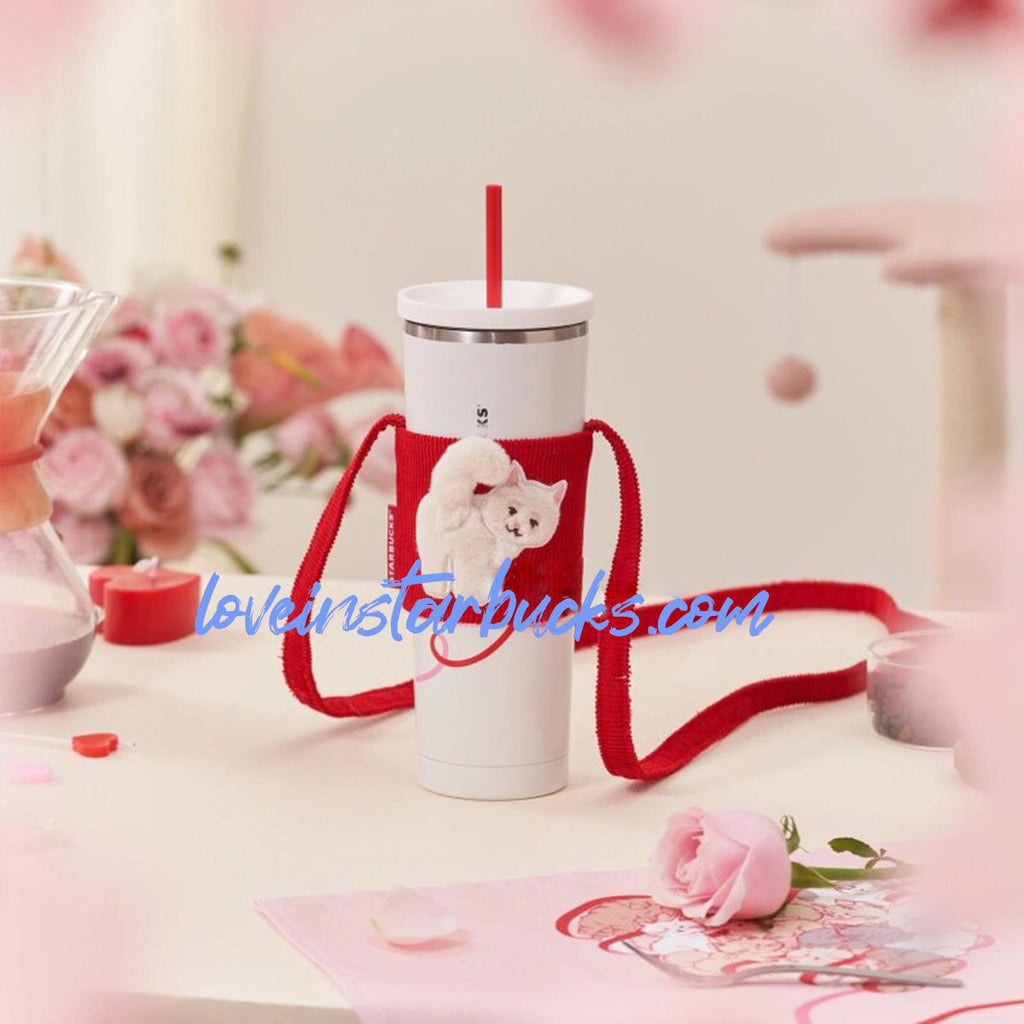Starbucks China 2024 Valentine's Day Stainless steel straw cup 810ml