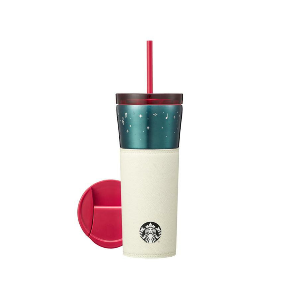 Starbucks Korea 2023 Christmas 2nd series- 1# White Double Cap Straw Cup