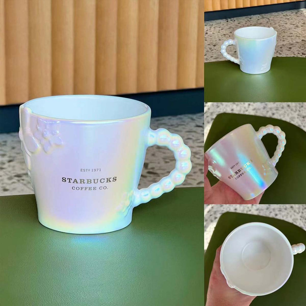Starbucks Tumblers China 2023 Coffee Treasure series White coffee floral mug 355ml