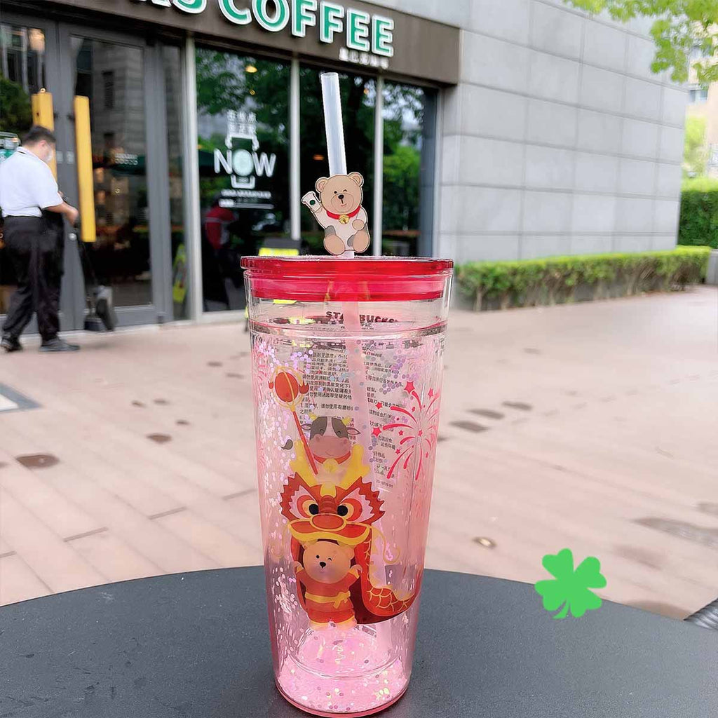 Starbucks China 2020 Shiny New Year's Classic Glass Straw Cup 591ml