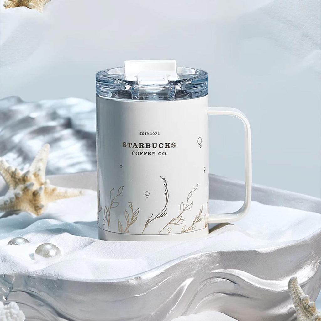 Starbucks China 2023 anniversary white gold mermaid series Stainless steel tabletop cup 425ml