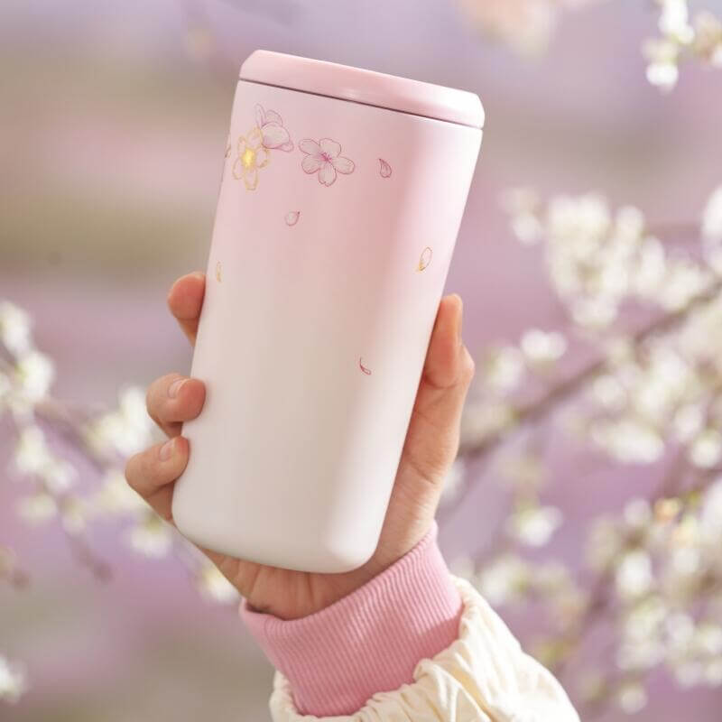 Starbucks China 2024 spring walk series Sakura Magnetic lid stainless steel cup 475ml 16oz