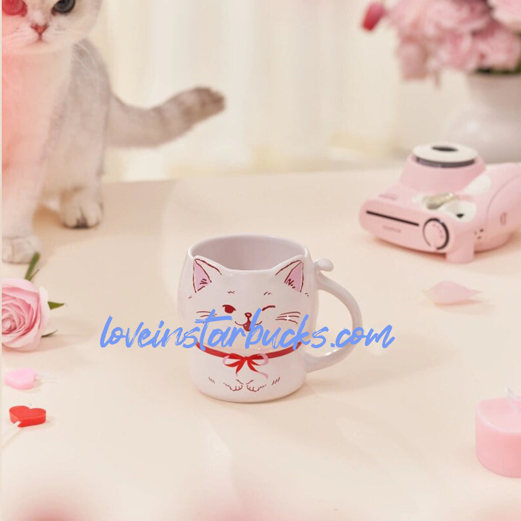 Starbucks China 2024 Valentine's Day Cat Ceramic Mug 355ml