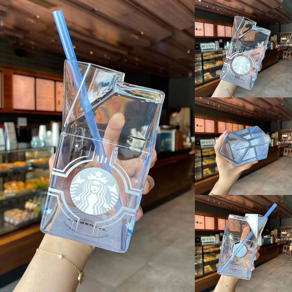 Starbucks China 2021 Environmentalism Gradient Blue Milk carton Styling Tumbler 480ml