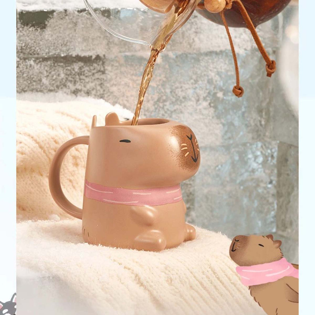 China 2023 Christmas online cute pet series guinea pig capibara Ceramic Mug 355ml