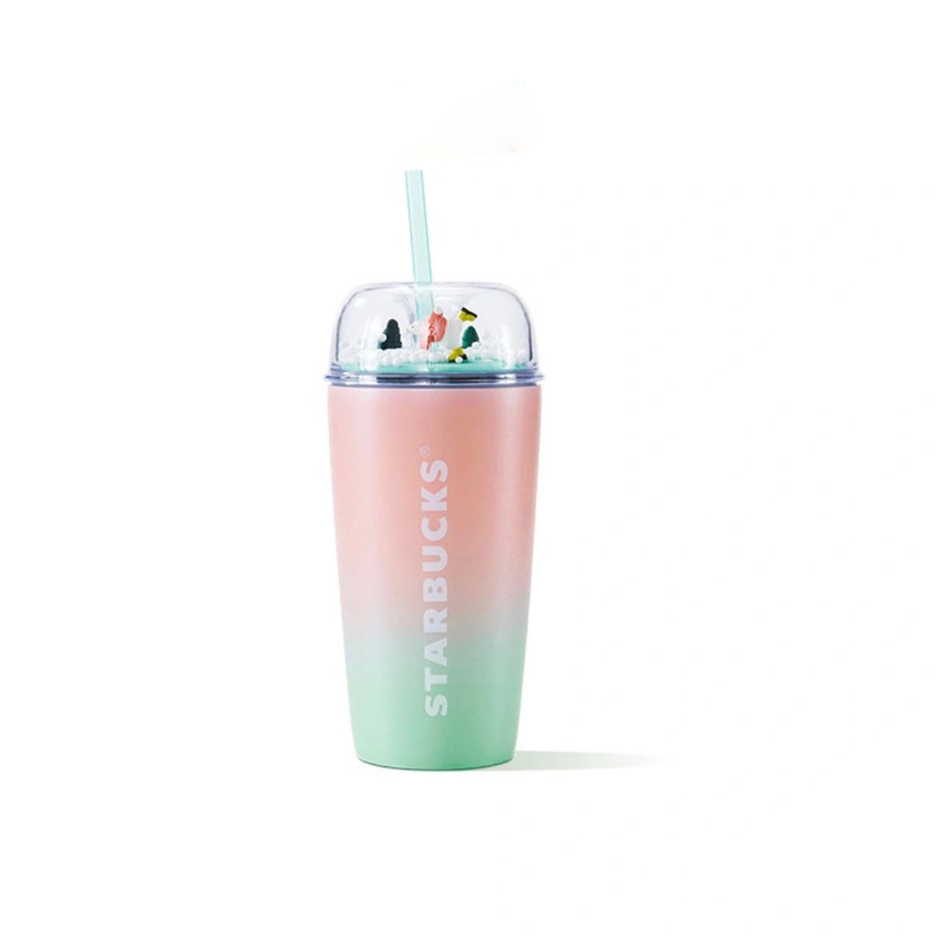 Starbucks China 2023 Christmas online cute pet series Stainless steel straw cup 473ml