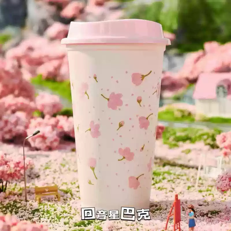 2PCS - Starbucks China 2025 Sakura Series reusable Plastic Cup 473ml 16.65oz