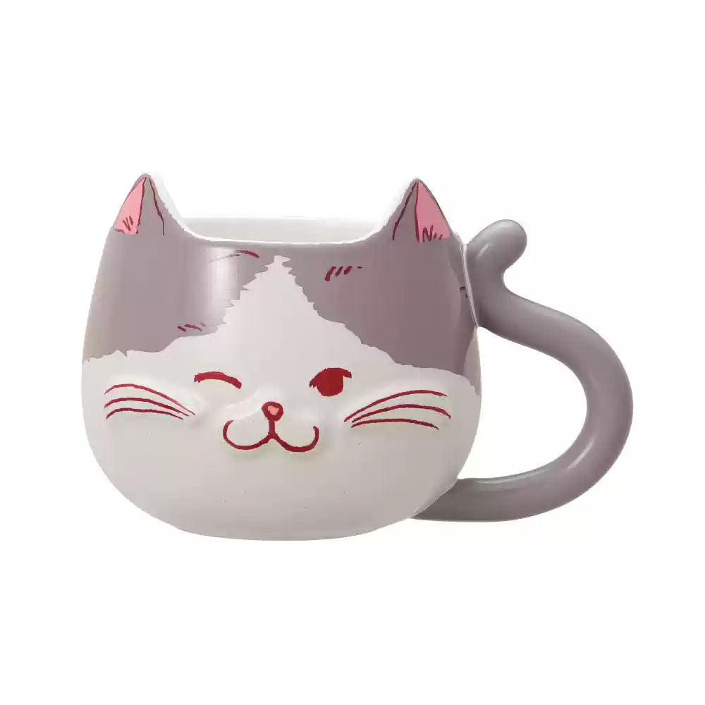 Starbucks Japan 2025 Valentine's Day Gray Cat Face Mug 355ml Starbucks loveinstarbucks
