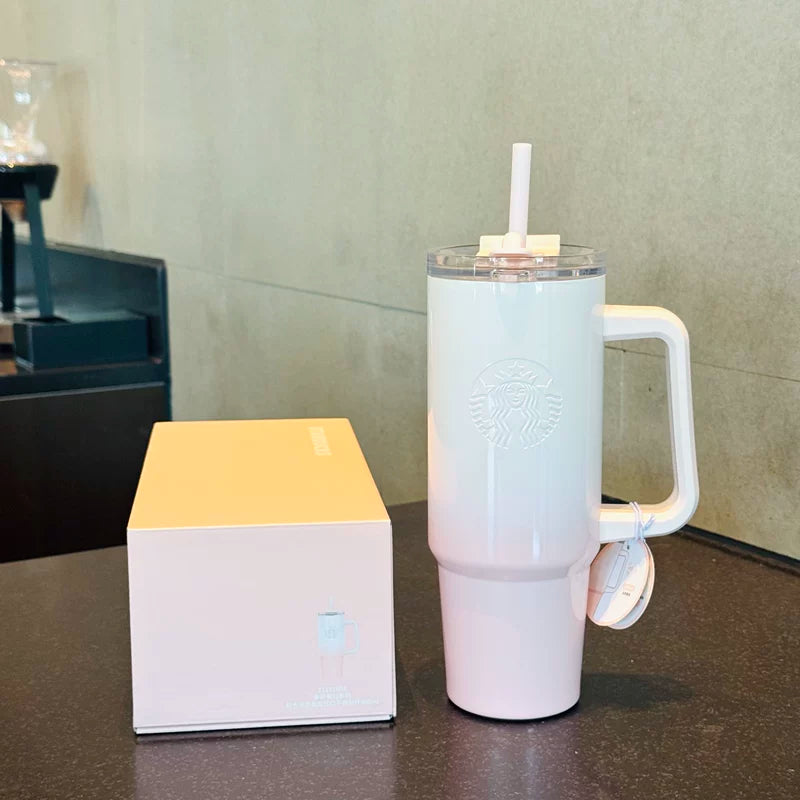 Starbucks China 2025 Colorful Summer Series Pink Gradient Double Drinking Stainless Steel Cup 900ml 31.68oz