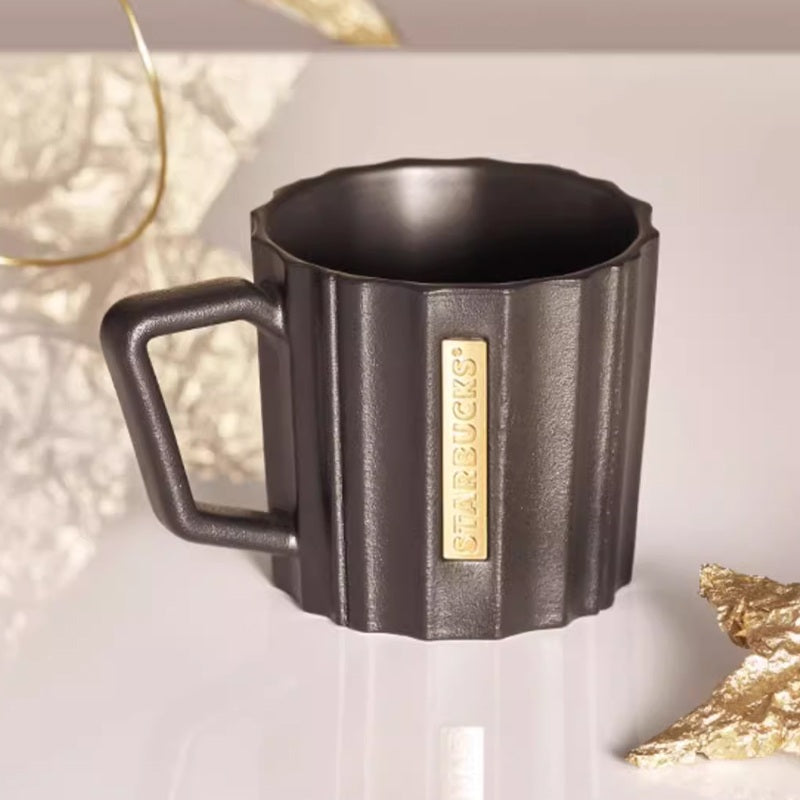 Starbucks Tumblers China 2023 online Coffee Treasure series Flowing gold ribbed mug 330ml