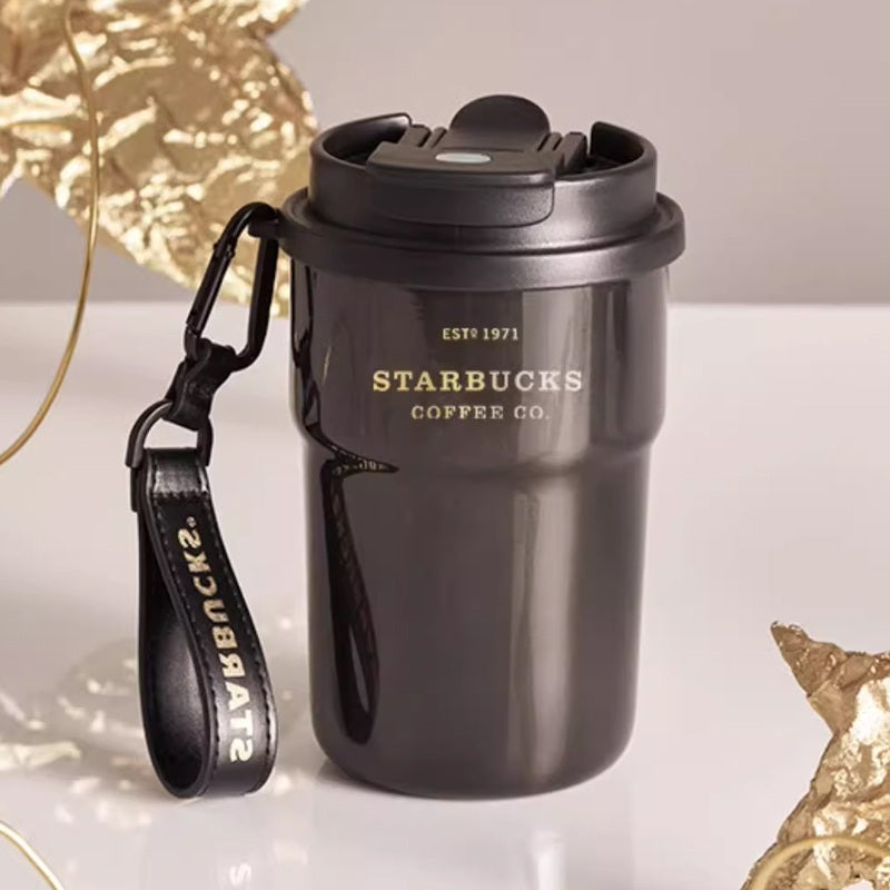 Starbucks Tumblers China 2023 online Coffee Treasure series Flowing Gold Double Mouth Stainless Steel Cup 365ml