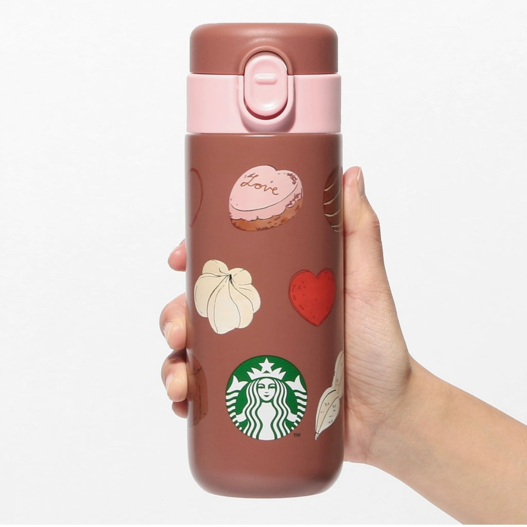 Starbucks Japan 2024 Valentine's Day double chocolate stainless steel cup 381ml