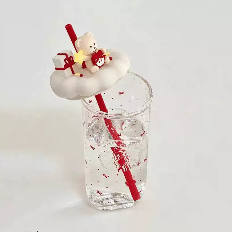 Starbucks China 2025 Christmas Heartbeat series 530ml triangular glass straw cup