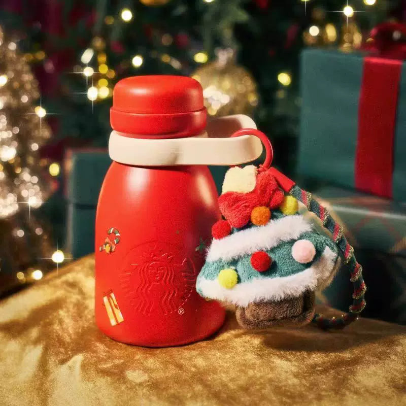 Starbucks China 2025 Christmas Warmth Series Milk Bottle with Ball Tree Pendant 400ml