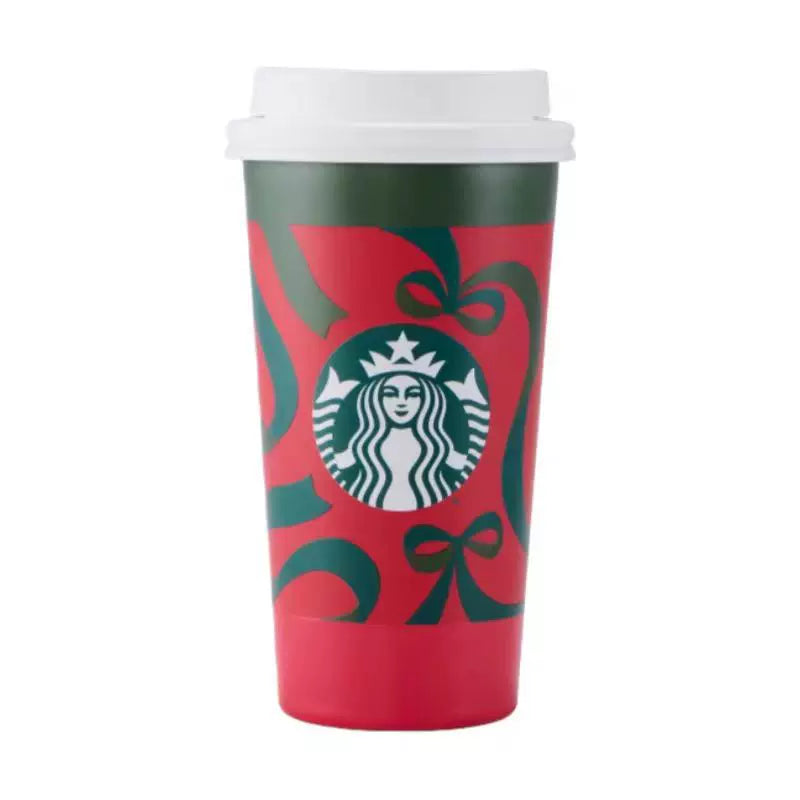 Starbucks China 2025 Christmas Warmth Series Stainless Steel Tumbler 430ml Bow Style