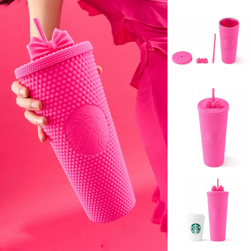 Starbucks China 2025 Colorful summer Series Pink Plastic Straw Cup 765ml 26.92oz