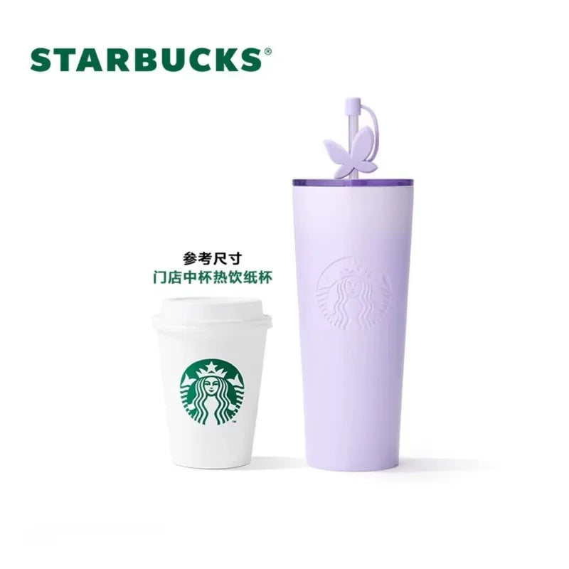 Starbucks China 2025 Dreamy Tales series Purple Stainless Steel Straw Cup with stopper 820ml 28.86oz