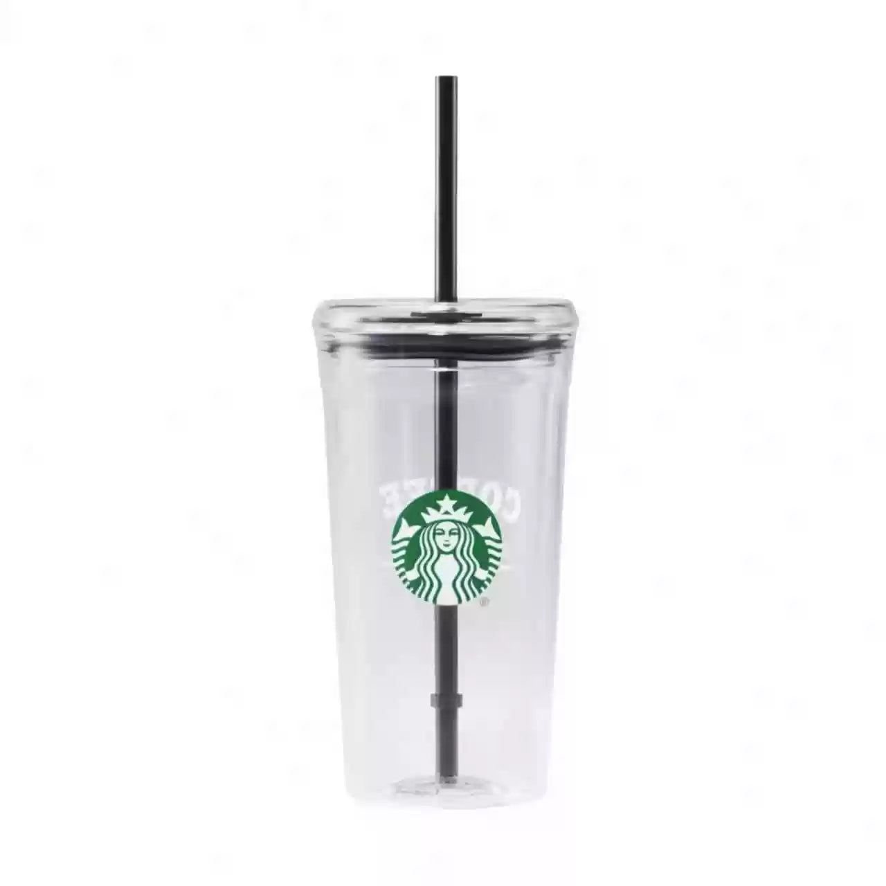 Starbucks China 2025 Minimalist Series Black Straw Glass Cup 585ml 20.59oz