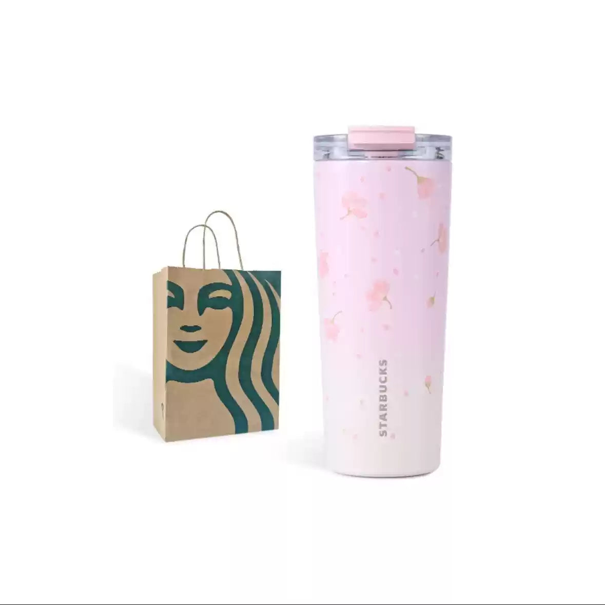 Starbucks China 2025 Sakura online series pink stainless steel tumbler cup 680ml