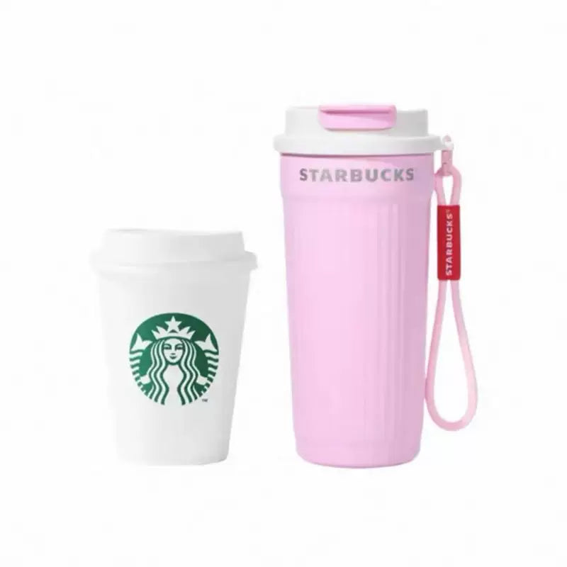 Starbucks China 2025 Summer Frappuccino Party online Series Stainless steel double-drink tabletop cup 470ml 16.54oz
