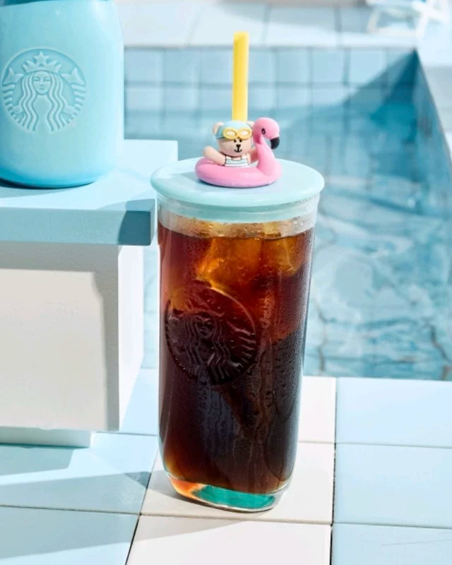 Starbucks China 2025 happy summer series Triangular glass straw cup 530ml 18.65oz