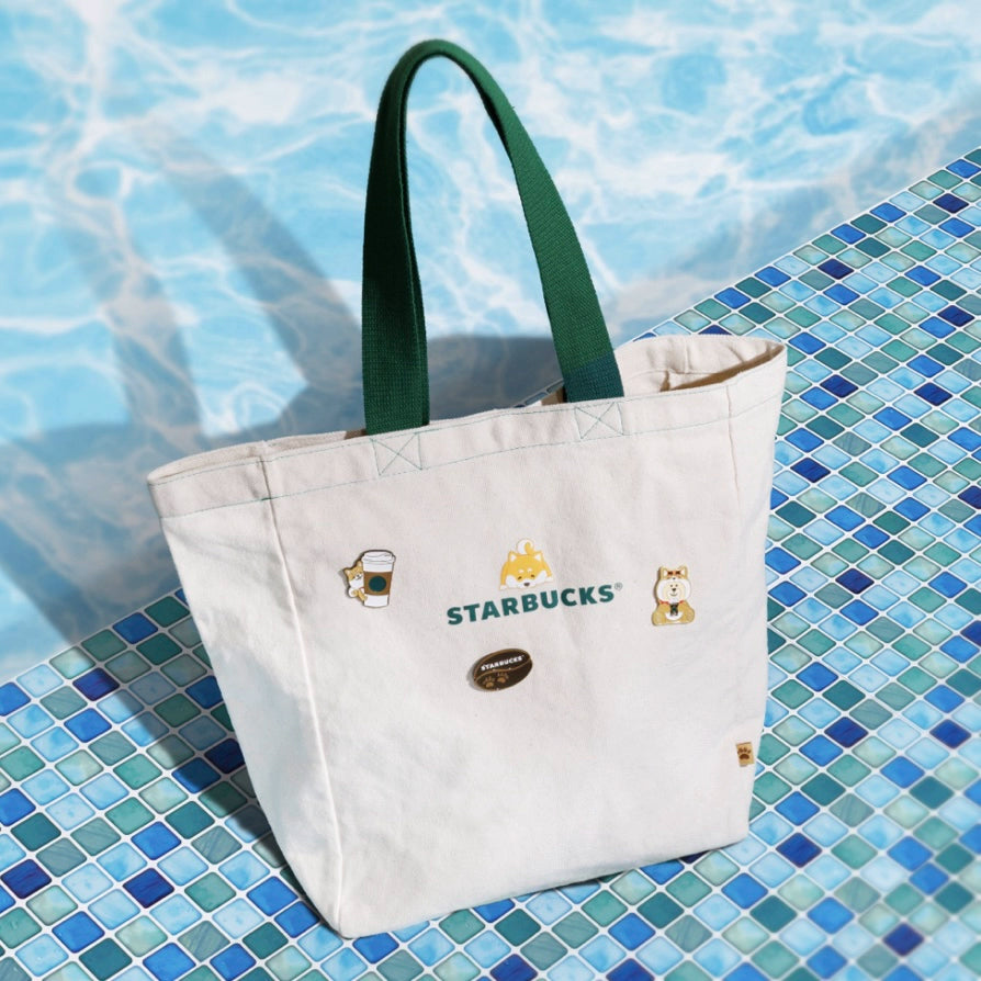 Starbucks Hong Kong Macau 2025 Summer Shiba Inu Series Leisurely Shiba Inu Bag with Pin