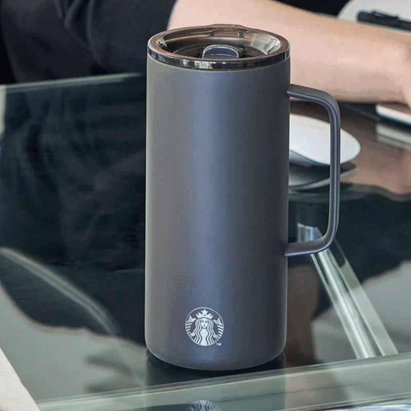 Starbucks Korea 2025 Classic Minimalist series Frosted black stainless steel handle cup 503ml 17.7oz