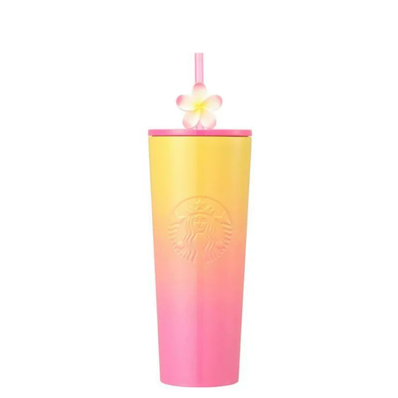 Starbucks Korea 2025 Summer Hawaiian Series Stainless Steel Cool Water Straw Cup 710ml 24.99oz