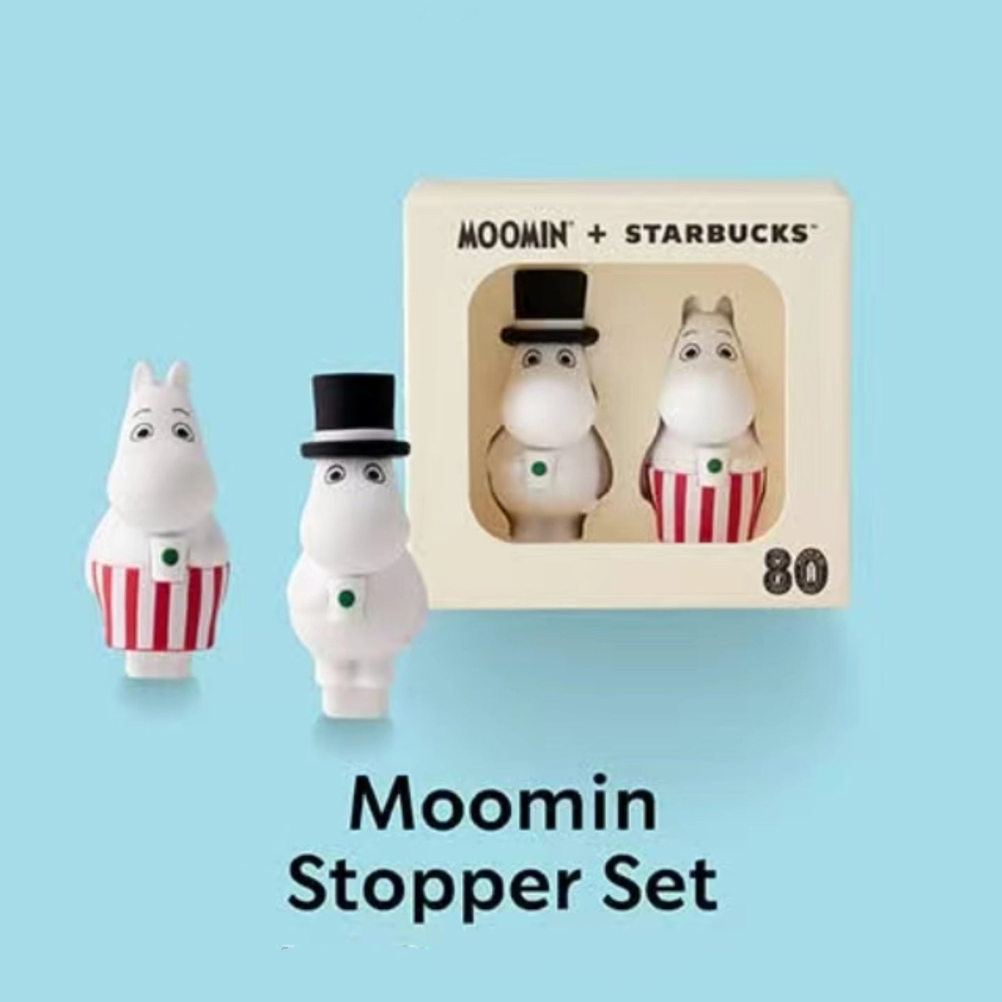 Starbucks Thailand 2025 Moomin co-branded series cup stopper set