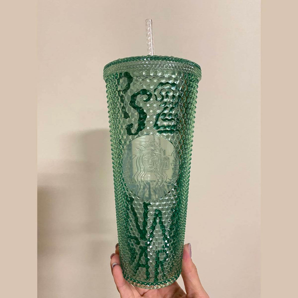 Starbucks Taiwan 2024 26th anniversary green studded straw cup