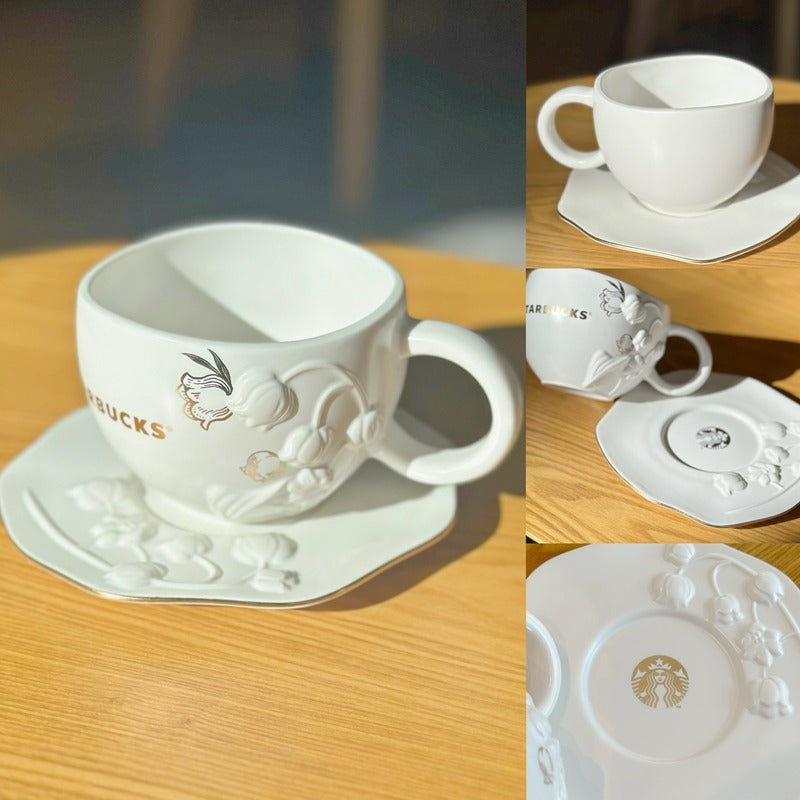 Starbucks China 2023 Lily of the Valley series ceramic mug set 330ml