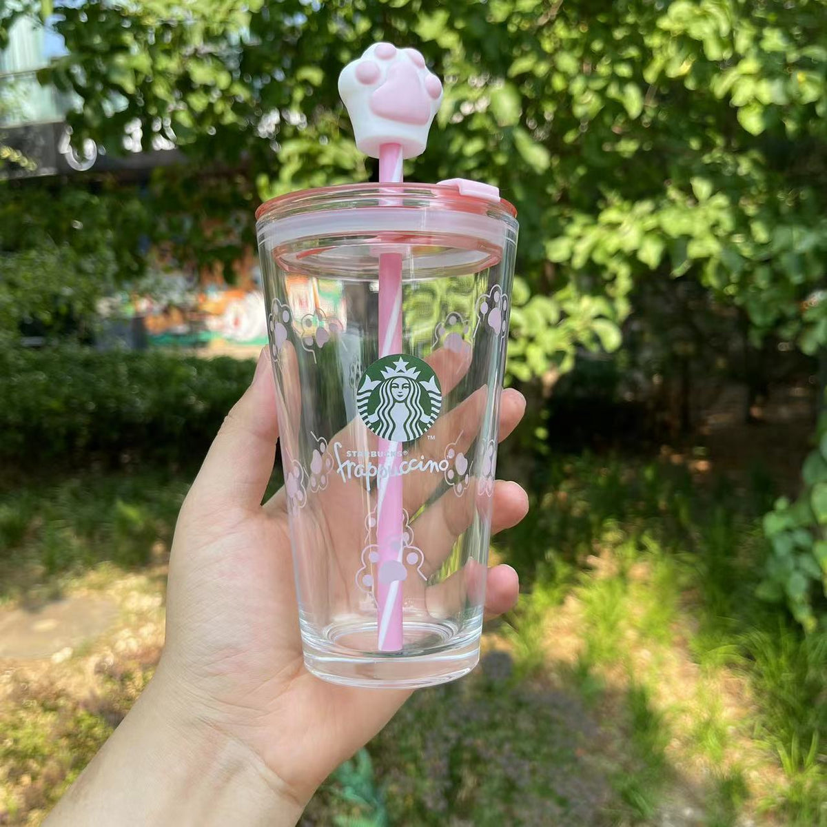 Starbucks Indonesia Soft Pink & ICY Blue 24oz studded straw cups