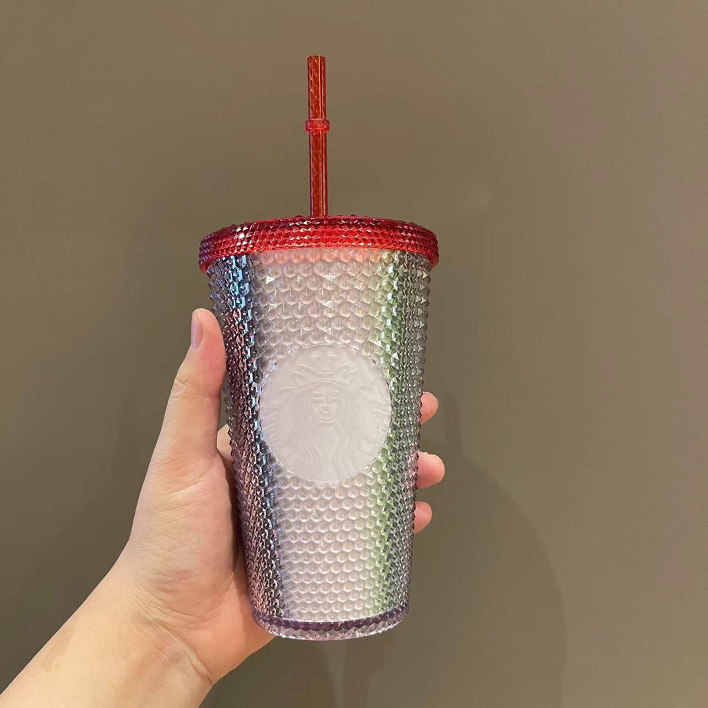 ON SALE Starbucks red Ombre Grande plastic cup without SKU tag