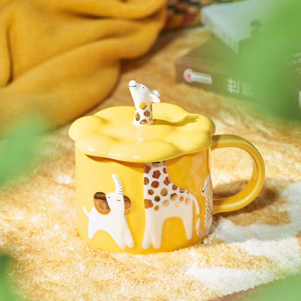 Starbucks China 2023 Tropical style series Giraffe yellow mug 300ml