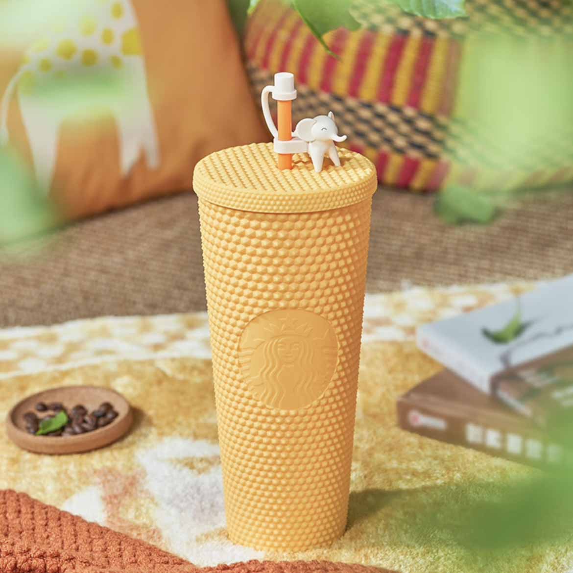 Starbucks 2023 Tropical style series Cute animal plastic studded cup 710ml Starbucks loveinstarbucks