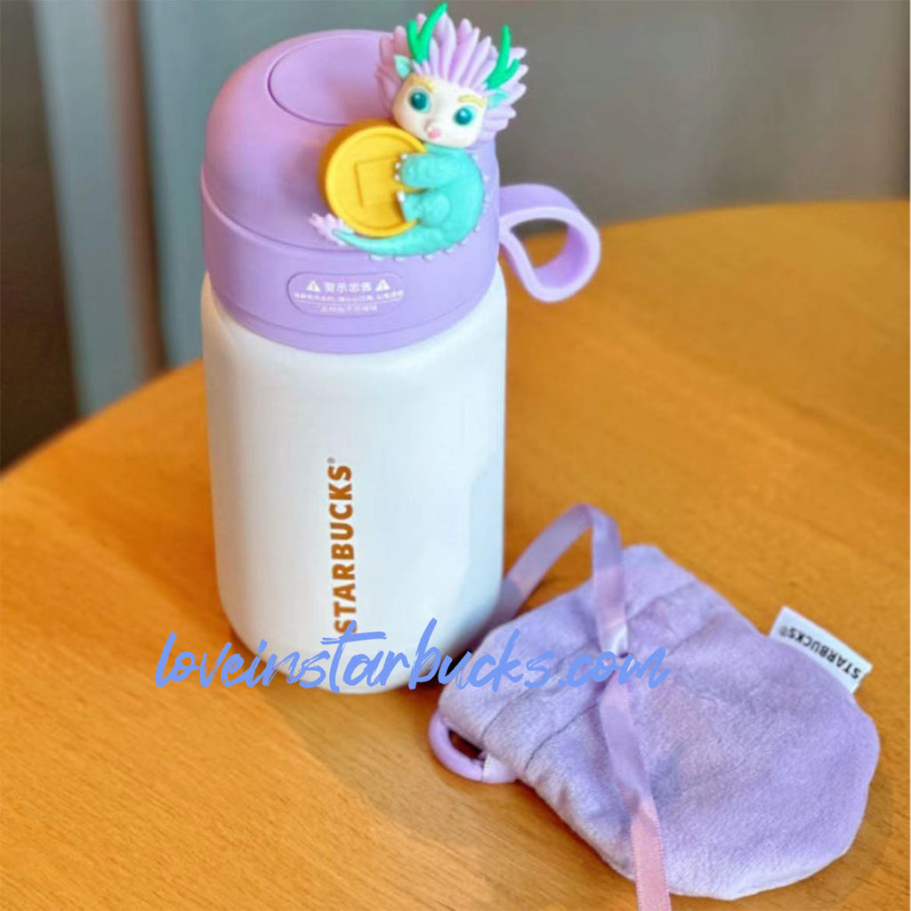 Starbucks China 2024 Dragon new year Stainless steel accompanying cup with lucky bag pendant 265ml