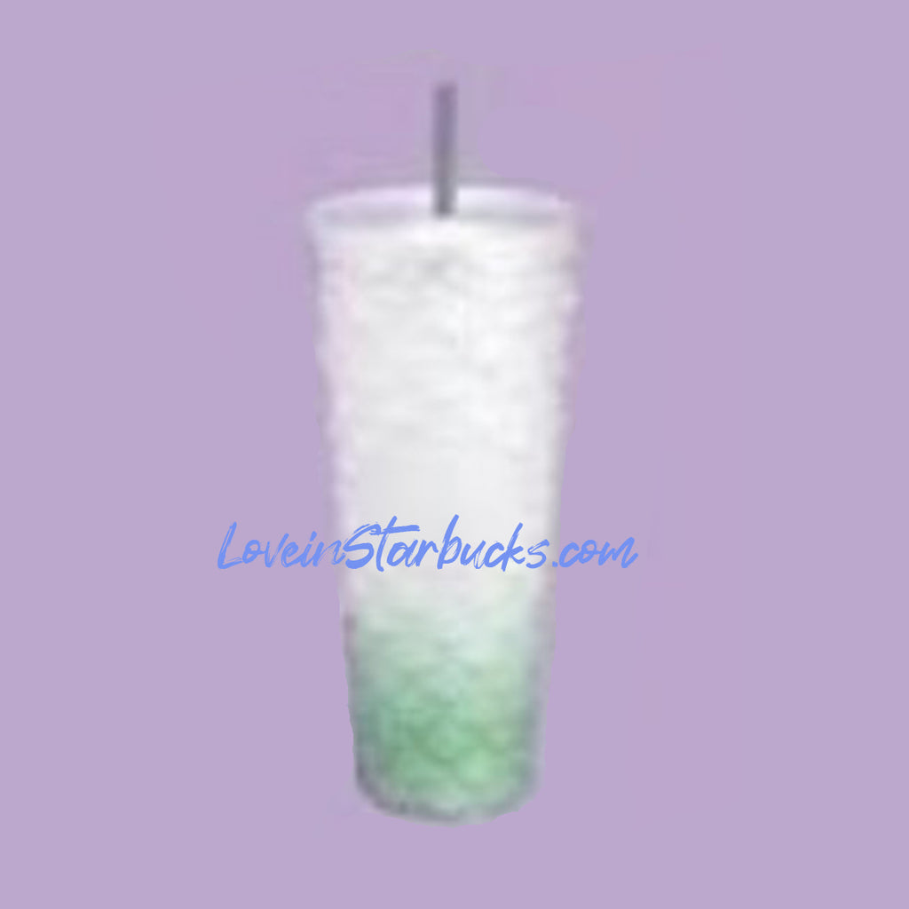 pre-order Starbucks Taiwan 2024 green white Ombre scale straw Cold Cup 24oz