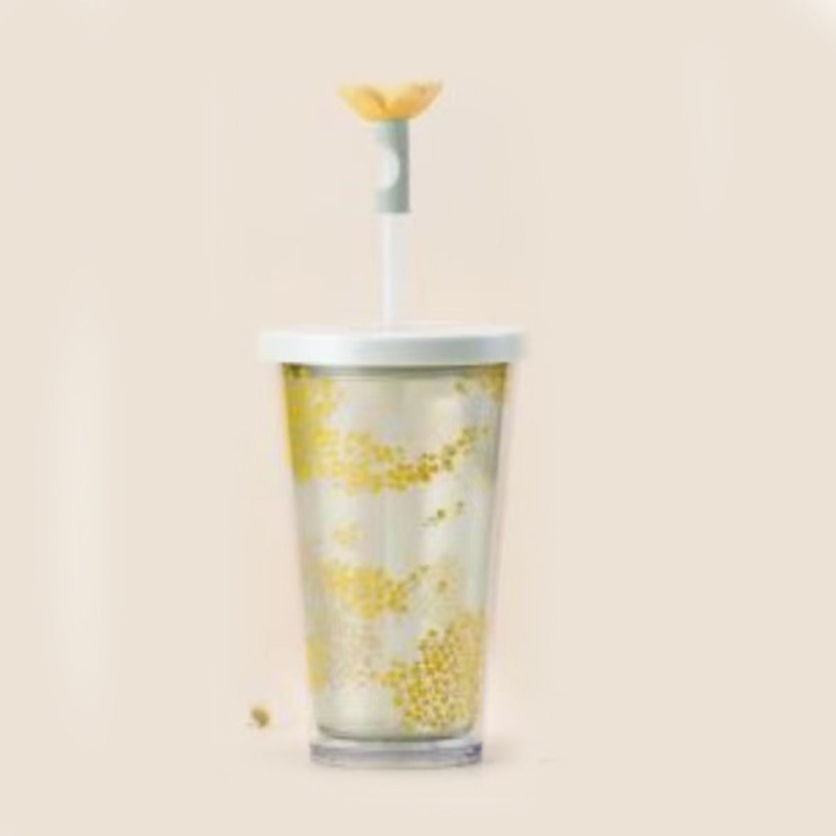 Starbucks Taiwan 2023 Yellow Flowering Grass Series Straw plastic TOGO cold water Cup 475ml Starbucks loveinstarbucks