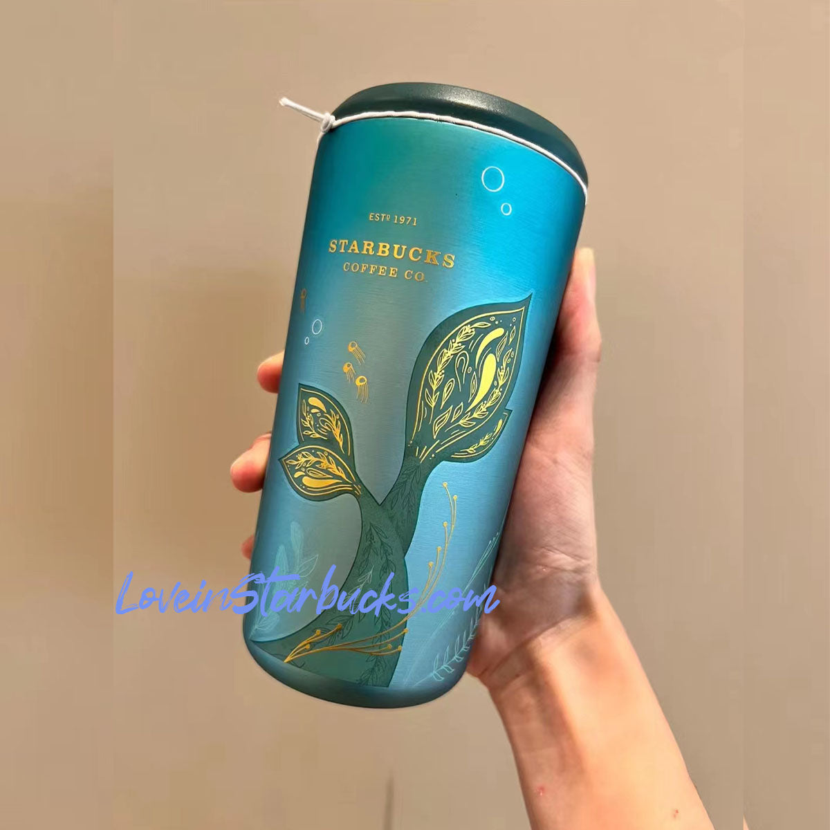 Starbucks China 2023 anniversary ocean series Magnetic lid stainless steel cup 475ml Starbucks loveinstarbucks