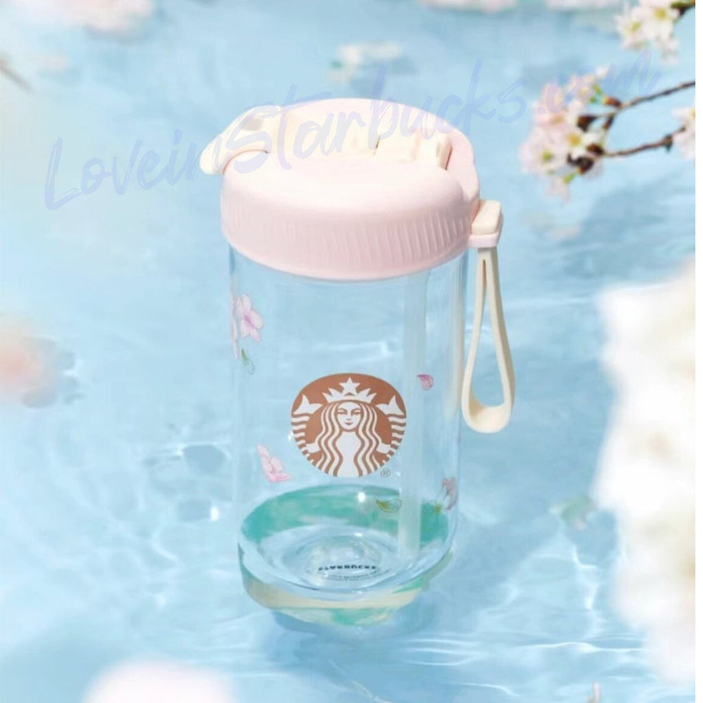 Starbucks China 2024 Sakura online pink Double drinking mouth plastic cup 510ml