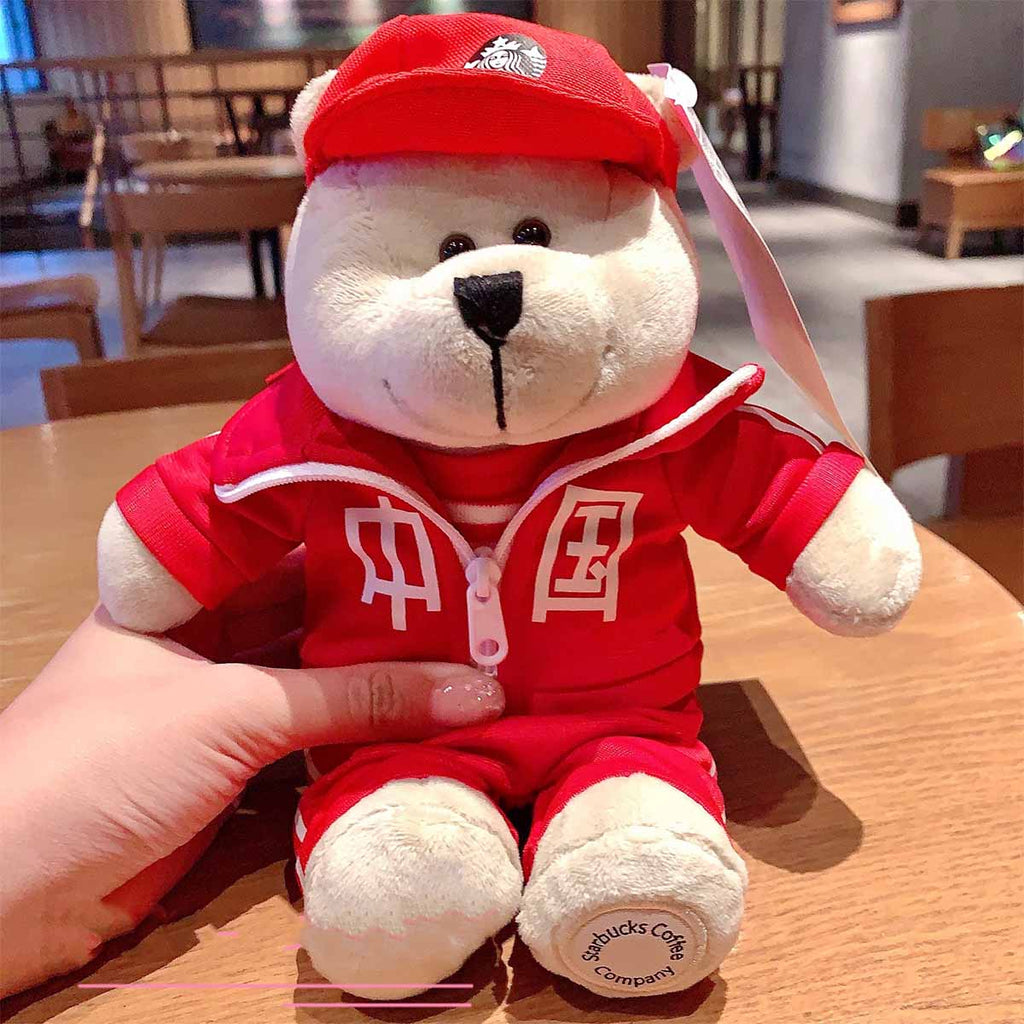 Starbucks China 2020 National trend of three good young people red bearista doll